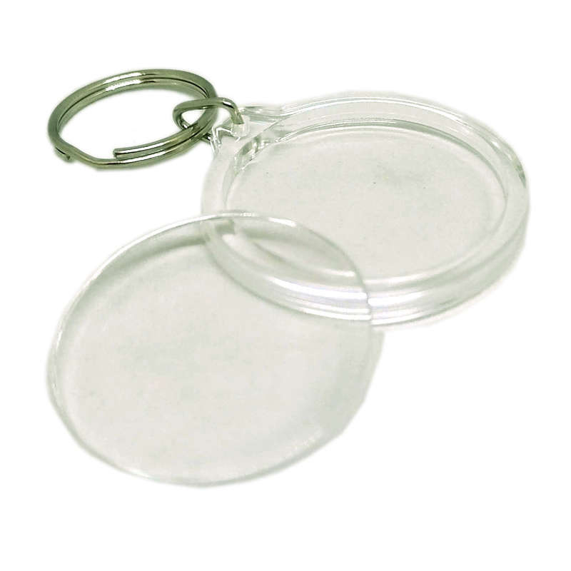 Blank Acrylic Keyring Round (36mm diameter) Photo, clip-in keychain, Photo frame keytag