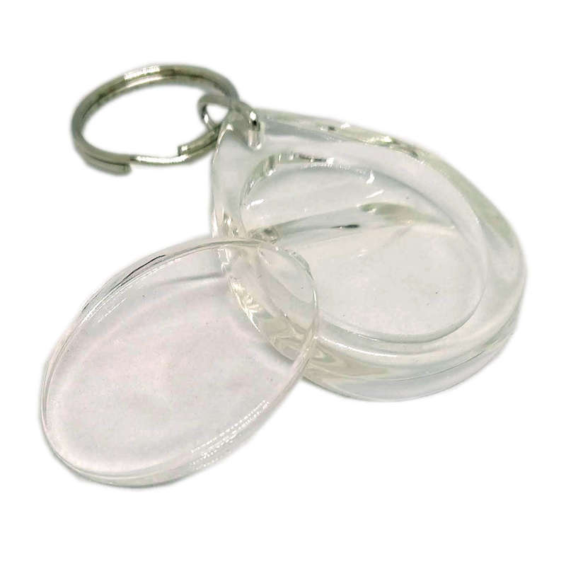 Blank Acrylic Keyring (28mm X 37mm) Teardrop, Clip-in photo frame keychain