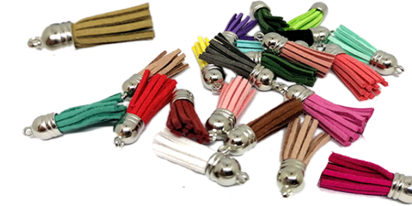 50pcs Tassel 35mm Mixed Colours - With silver cap