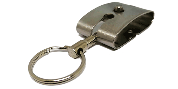Belt Clip 60mm, Stainless Steel with split ring