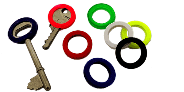 10pcs  Large Rubber Key Caps with 25mm Key ID for Color Coding Keys