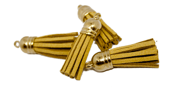 10pcs Tassel Gold with Golden cap
