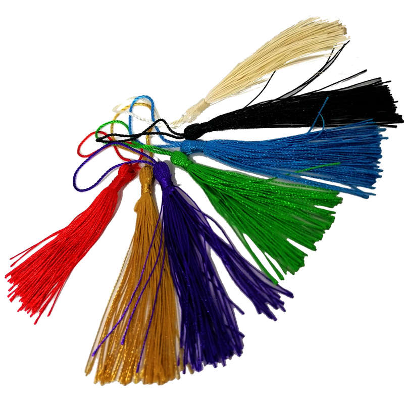100pcs Tassel, Mixed Colours, Thread 80mm with loop