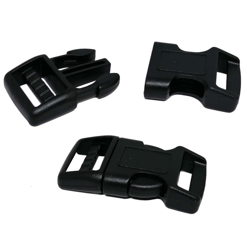 25pcs Buckle 20mm, Contour, Black, Quick release, Plastic