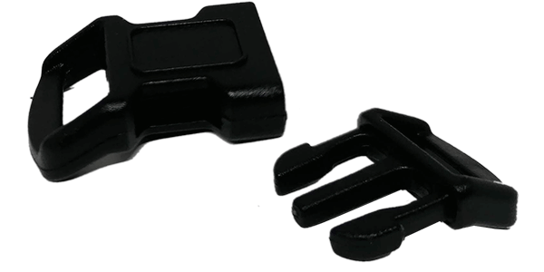 25pcs Buckle 11mm Small, Contour, Black, Quick release, Plastic