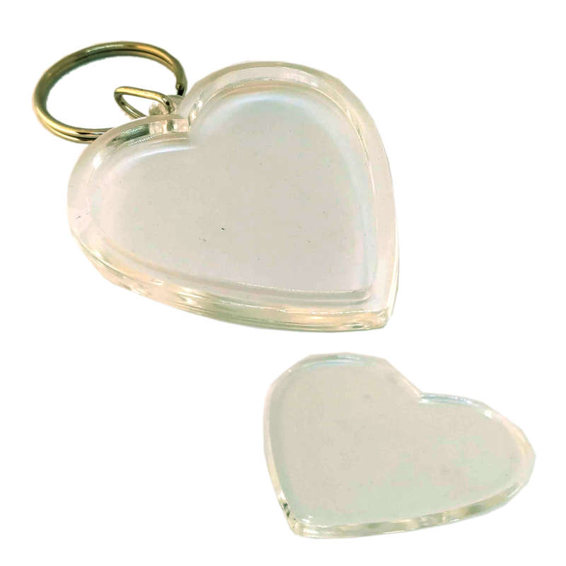 Blank Acrylic Keyring Heart Shape