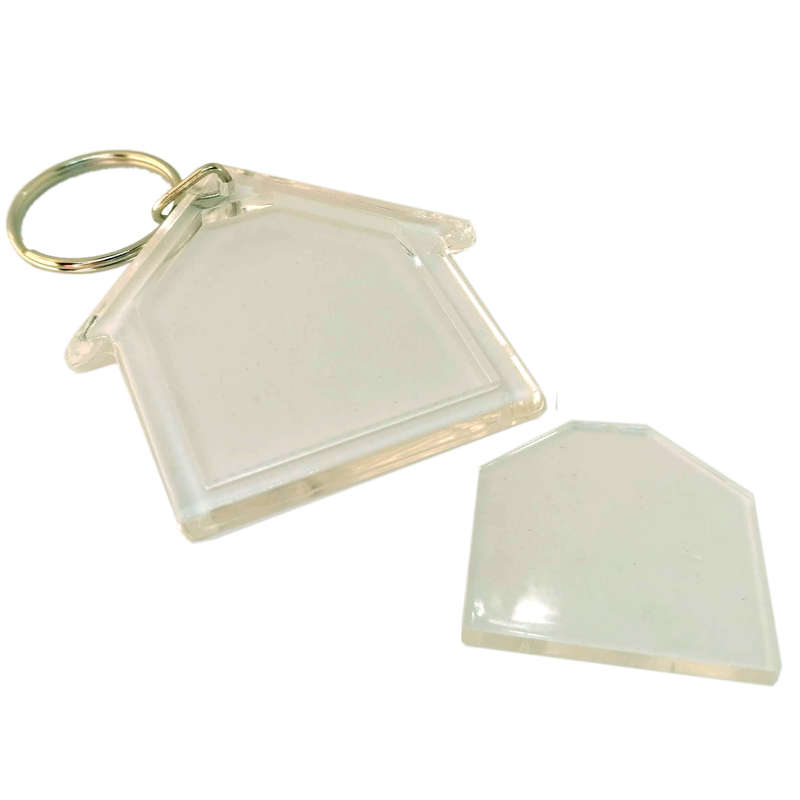 300pcs Blank Acrylic Keyring House Shaped (35mmx40mm)