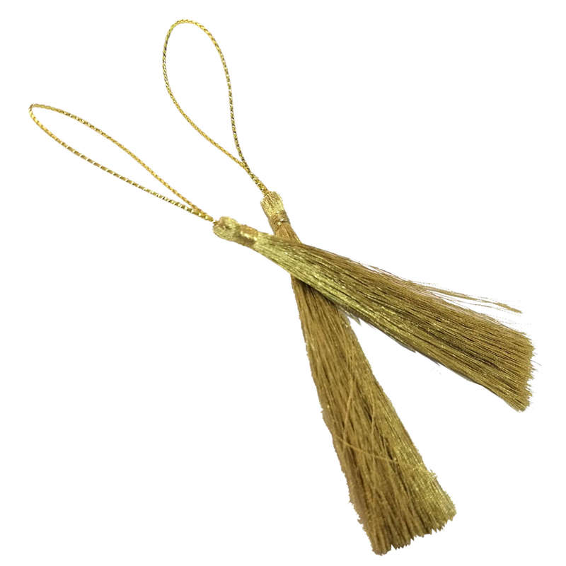 100pcs Tassel, Silk Metallic Gold