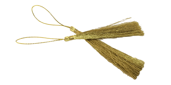 100pcs Tassel, Silk Metallic Gold