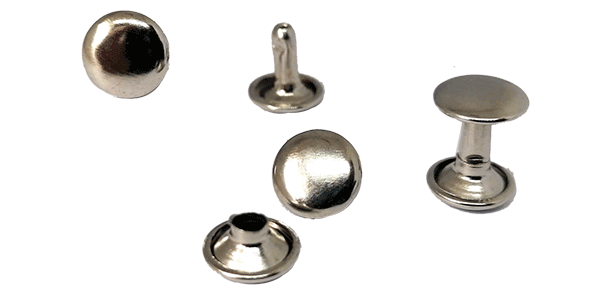 100pcs Tubular rivets, 8x7mm, Economy (Silver colour rivet set) Double cap rivet set.