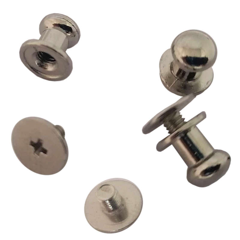 50pcs Screw rivet ball cap, 8x6x8mm (Silver in colour)