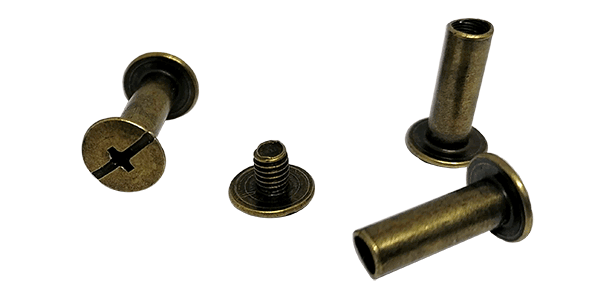Interlocking screw 25mm, Antique Brass