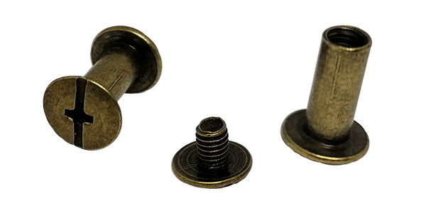Interlocking screw 12mm, Antique Brass