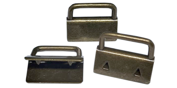 100pcs Tail clip for webbing 20mm - Antique Brass