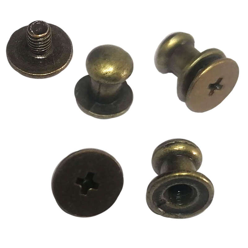 100pcs Screw rivet ball cap, 8x6x8mm (Antique Brass colour)