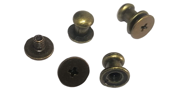 100pcs Screw rivet ball cap, 8x6x8mm (Antique Brass colour)