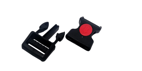 25pcs Buckle 20mm with lock, Black, Quick release, Plastic