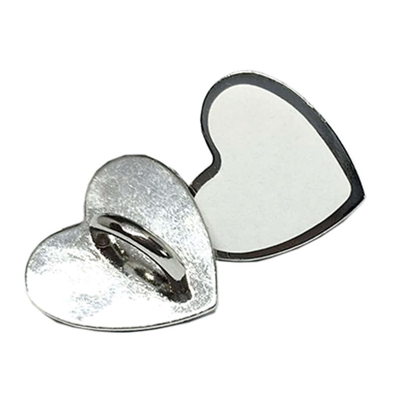Attachment clip for phone, Heart shaped, Silver (Econo)