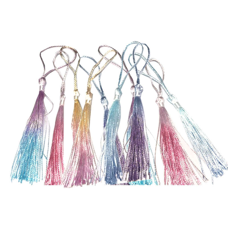Tassel, 10 Pack Multi-colour tassel / Ombre thread, 80mm with loop