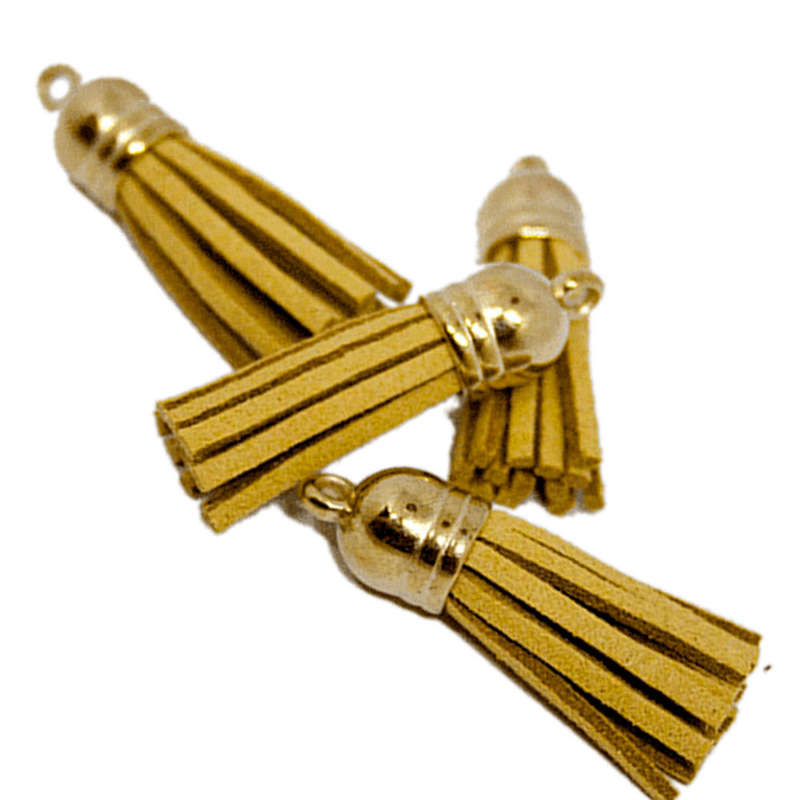 10pcs Tassel Gold with Golden cap