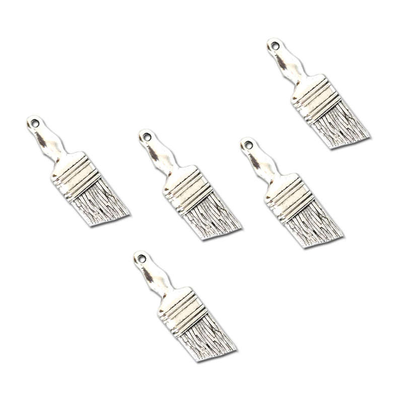 Charm, 5 identical large paintbrush charms