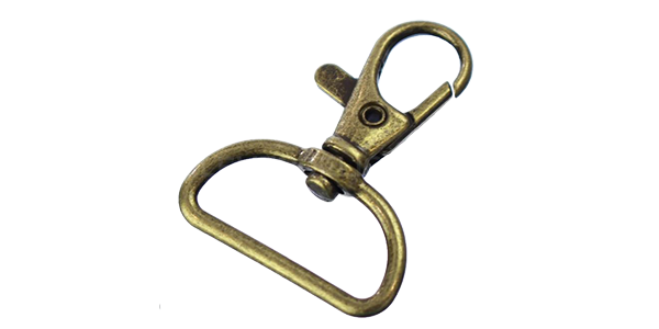 10pcs Lobster hook with 25mm D ring, Antique Brass