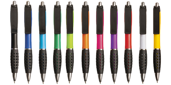 Dome Pen, Black ink, with branding area ideal for doming
