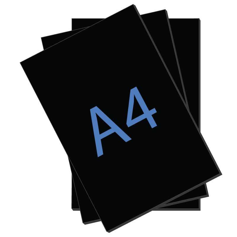 ABS Plastic, Black, 1mm thick, A4 (297x210mm)