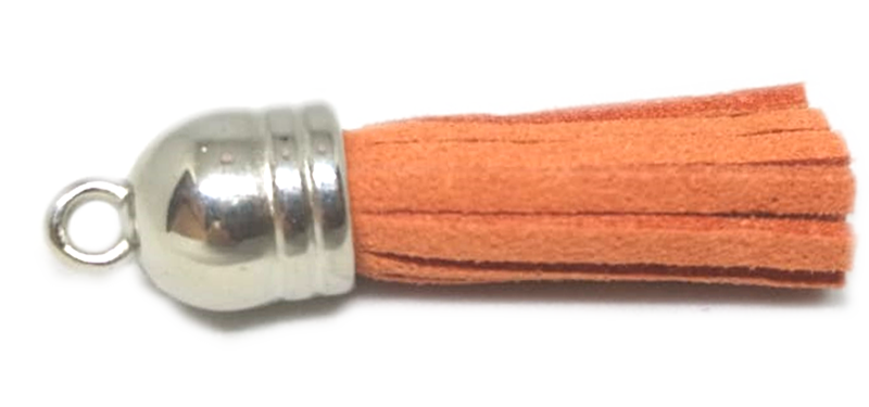10pcs Tassel papaya orange with Silver cap