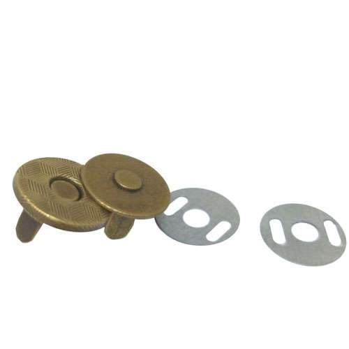 10pcs Magnetic Snap Fastener, 14x2mm, Antique Brass
