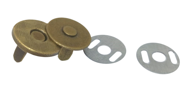 10pcs Magnetic Snap Fastener, 14x2mm, Antique Brass