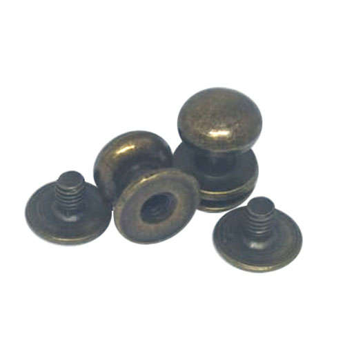 100pcs Screw rivet ball cap, 8.2x8x8.6mm (Antique Brass colour)