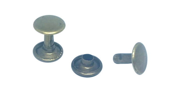 100pcs Rivet set, Tubular, 9x9mm, Copper (Antique Brass)