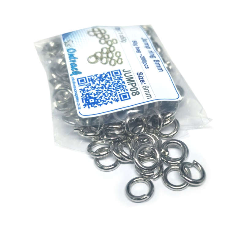 Jump ring 8mm, 50g bag ~200pcs (Small)