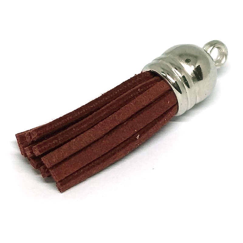 10pcs Tassel Maroon/Merlot with Silver cap