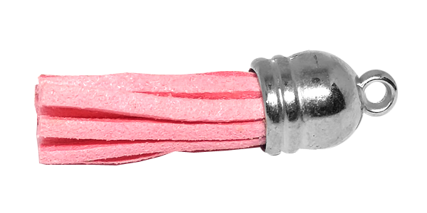 10pcs Tassel Candy Pink with Silver cap