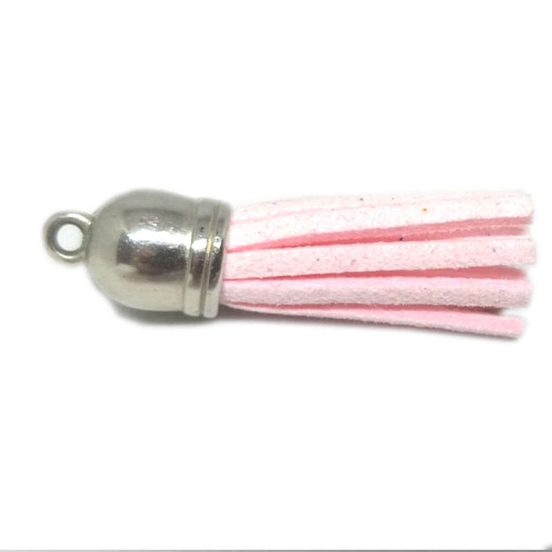 10pcs Tassel Light Pink/Heavenly Pink with Silver cap