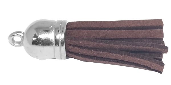 10pcs Tassel Dark brown with Silver cap