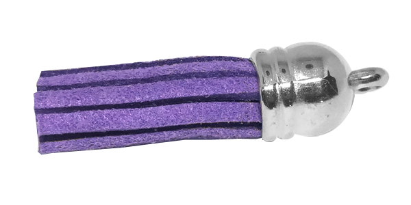 10pcs Tassel Purple with Silver cap
