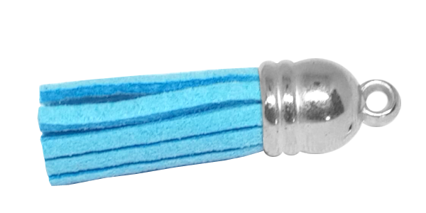 10pcs Tassel Sky-Blue with Silver cap