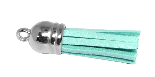 6pcs Tassel Aqua with Silver cap