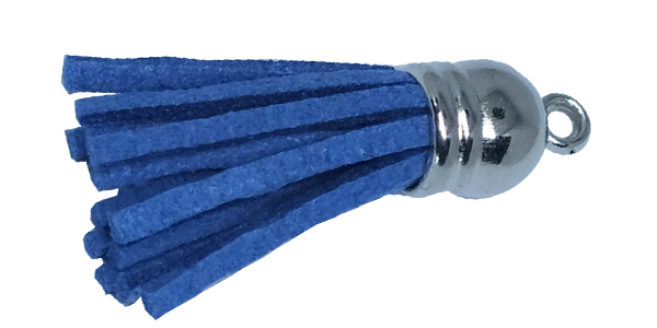 10pcs Tassel Blue with Silver cap