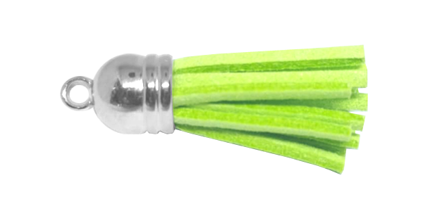 10pcs Tassel Lime with Silver cap