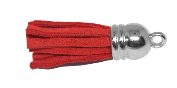 10pcs Tassel Red with Silver cap