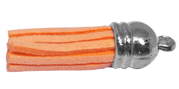 10pcs Tassel Orange with Silver cap