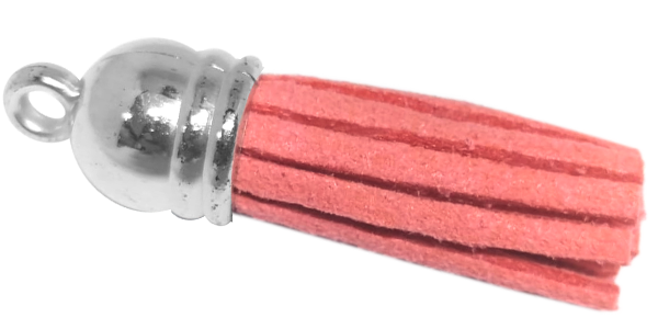 10pcs Tassel Strawberry Pink with Silver cap