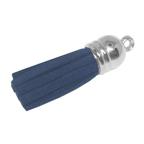 26pcs Tassel Navy-Blue with Silver cap