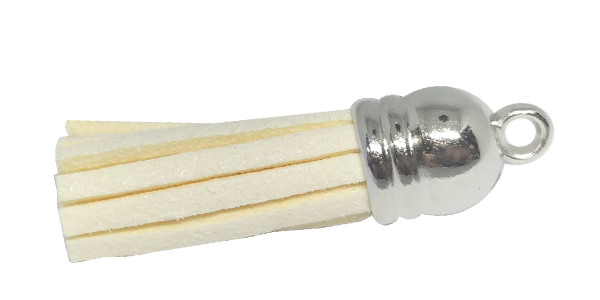 10pcs Tassel Cream with Silver cap