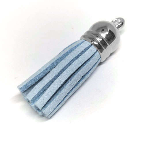10pcs Tassel Baby Blue with Silver cap
