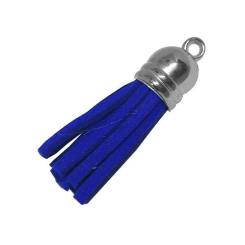 10pcs Tassel Royal Blue with Silver cap